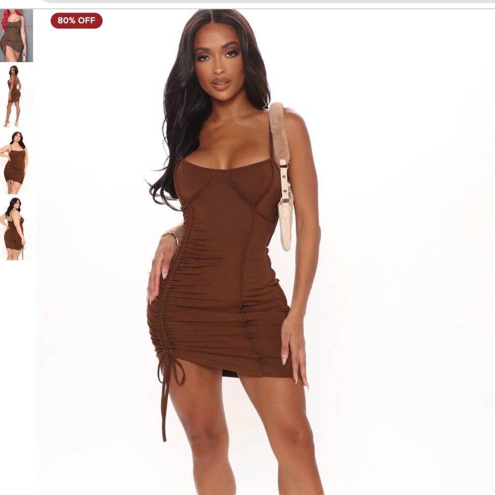 Fashion Nova From The Inside Out Mini Dress - Brown
